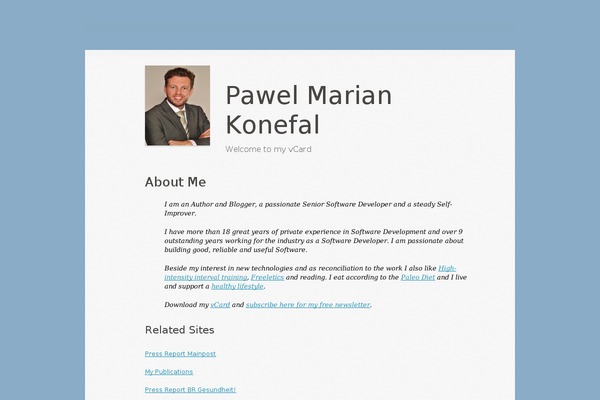 Vcard theme site design template sample