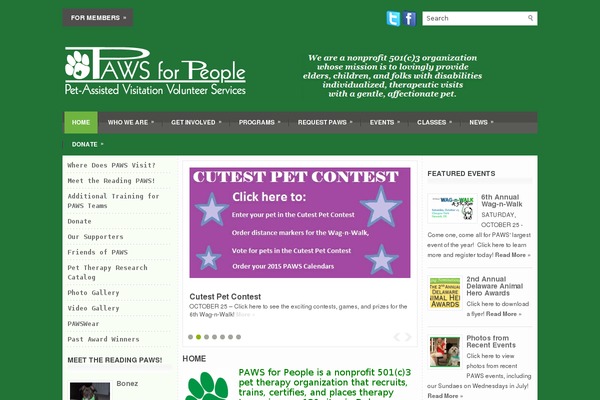 pawsforpeople.org site used Admirable