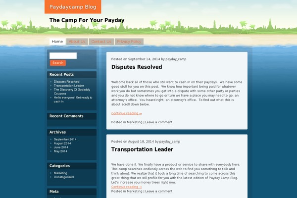 Beach theme site design template sample
