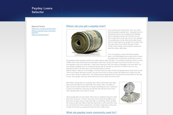 paydayloansselector.com site used Blue Grey White