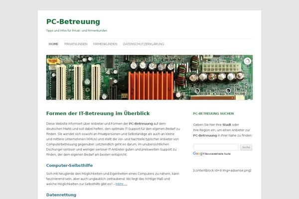 Twentytwelve-child theme site design template sample