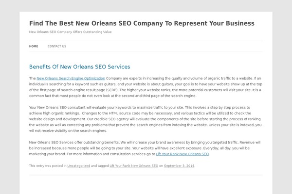 Twenty Twelve theme site design template sample