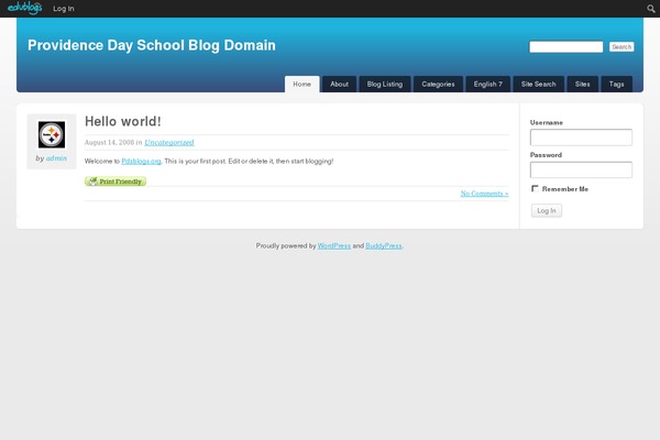 Site using Blogtemplates plugin