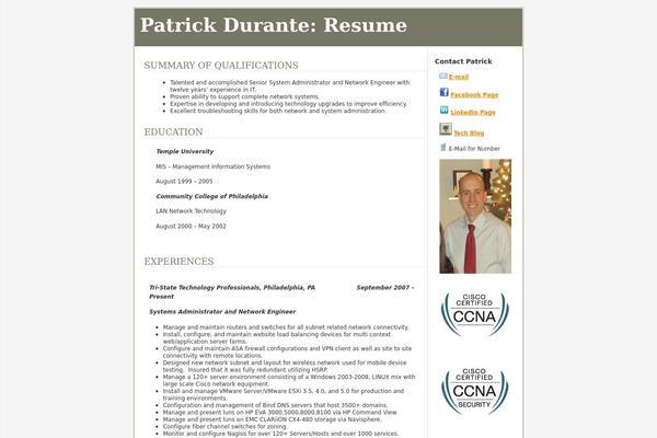pdurante.com site used Resumepress