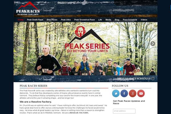 Peak theme site design template sample