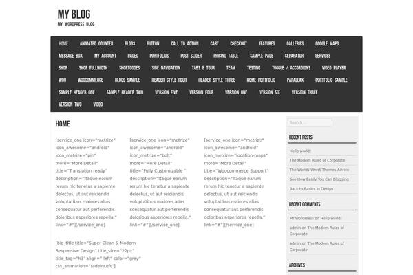 Striker theme site design template sample