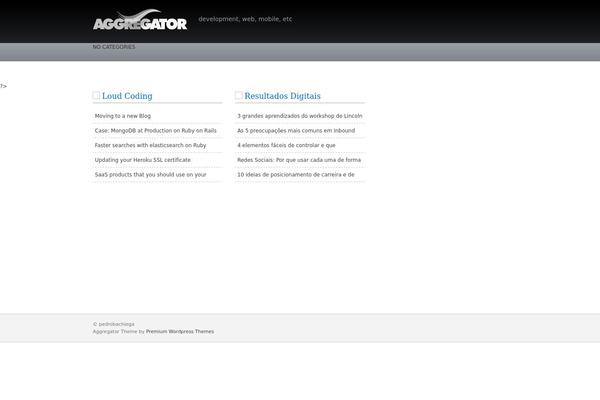Aggregator theme site design template sample
