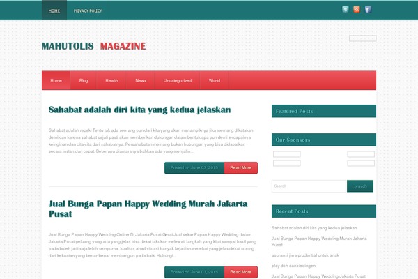 Mahutolismagazine theme site design template sample