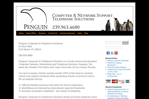 Penguin theme site design template sample