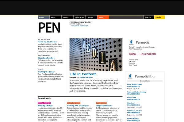 Pen theme site design template sample