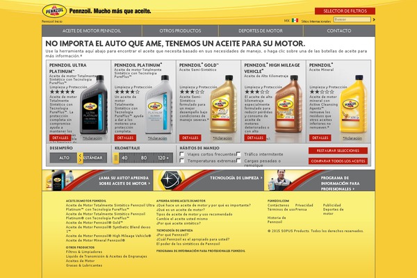 pennzoil.mx site used Pennzoil