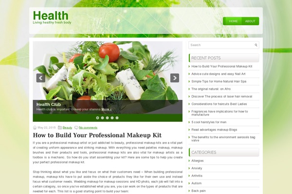 Healthstyle theme site design template sample