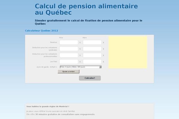 pensionalimentaire.ca site used Pension