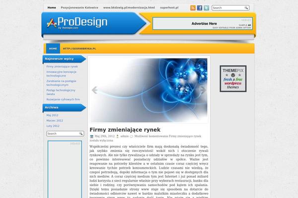 Prodesign theme site design template sample