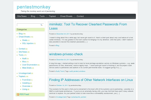 pentestmonkey.net site used Baza Noclegowa