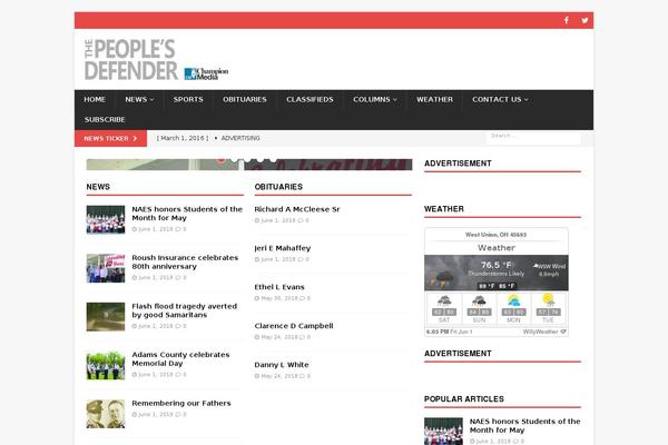 Newspaper Child theme site design template sample