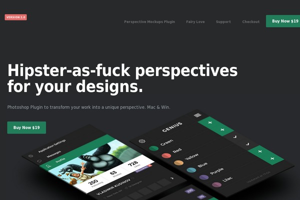 Perspective theme site design template sample