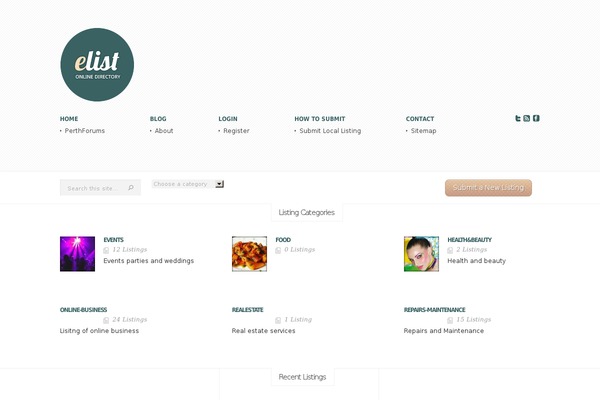 eList theme site design template sample