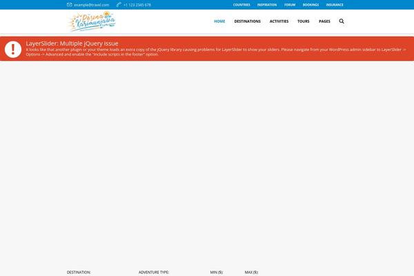 Travel-time theme site design template sample
