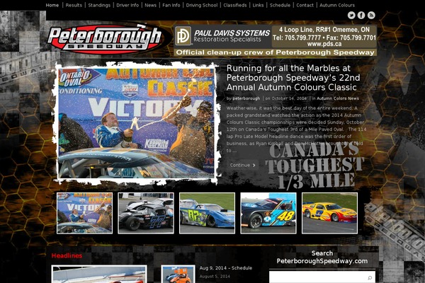 peterboroughspeedway.com site used Tempus