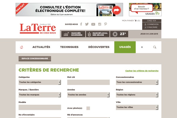petitesannoncesagricoles.com site used La_terre