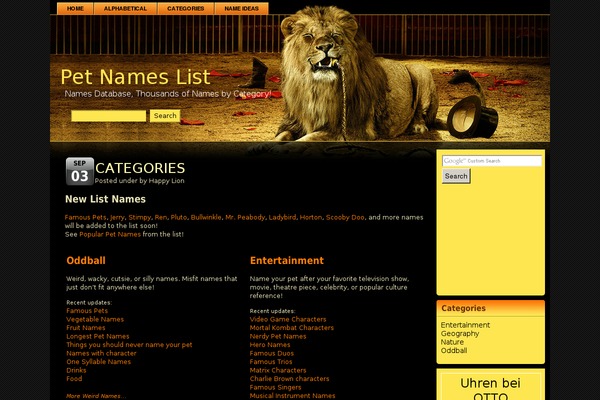 petnameslist.com site used The-king