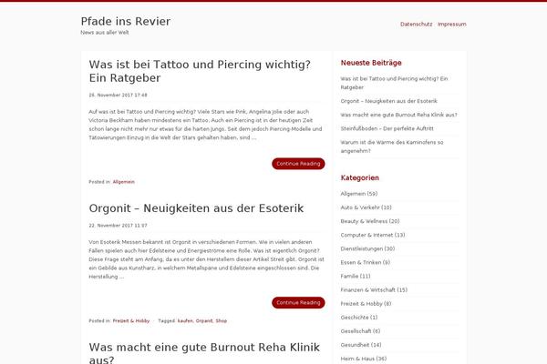 Radius theme site design template sample