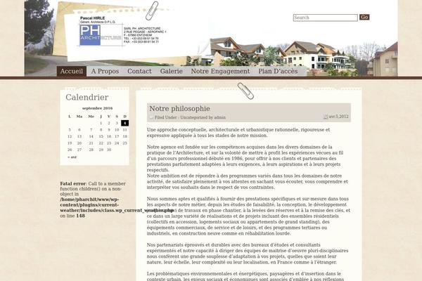 Site using Current Weather plugin