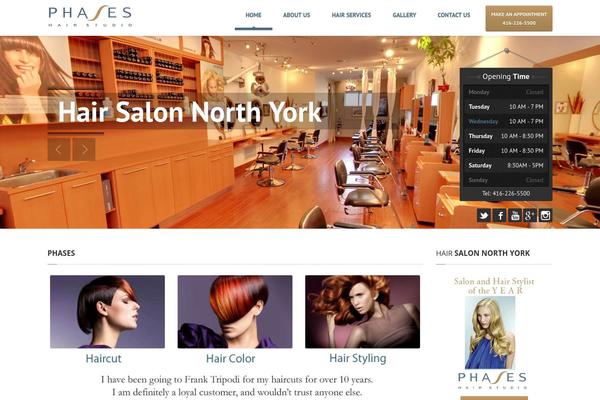 HairPress theme site design template sample
