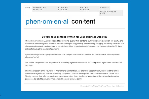 Thesis theme site design template sample