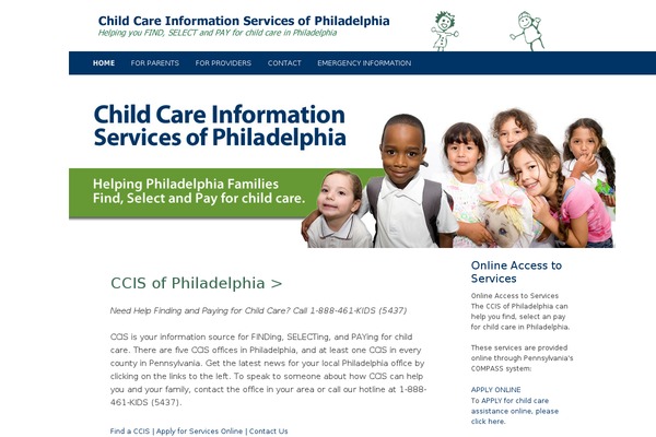 philadelphiachildcare.org site used Buckschildcare