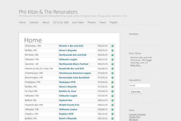 Site using Gigs Calendar plugin