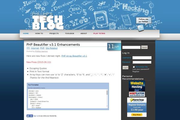 Site using Sociable-30 plugin