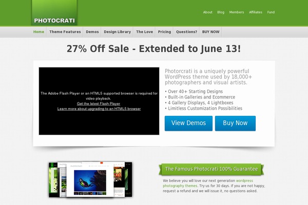 Photocrati theme site design template sample