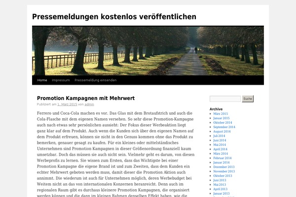 Twenty Ten theme site design template sample