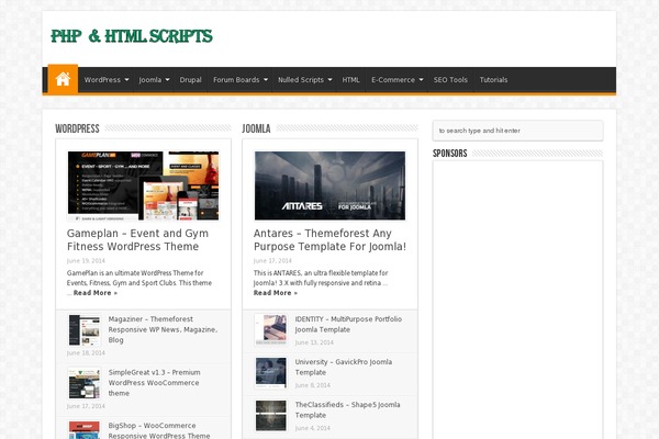 php theme websites examples
