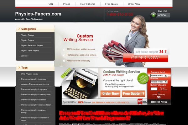 Paperwritings theme site design template sample