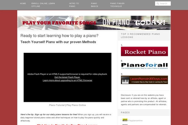 pianoforbeginners.net site used Trinity-platform