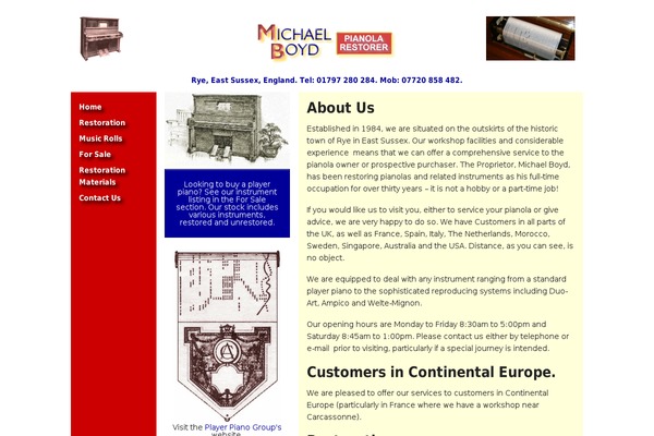 pianolarestoration.co.uk site used Wordation