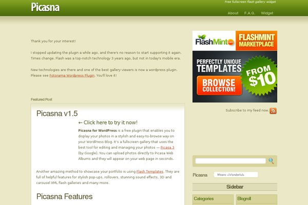 Green theme site design template sample