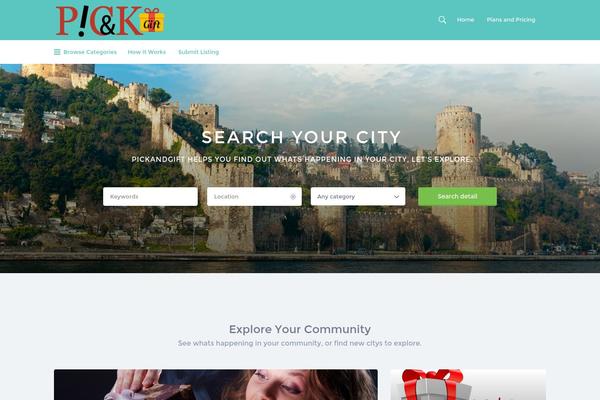 Listify theme site design template sample