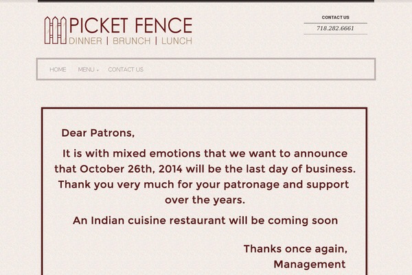 picketfencebrooklyn.com site used Diner