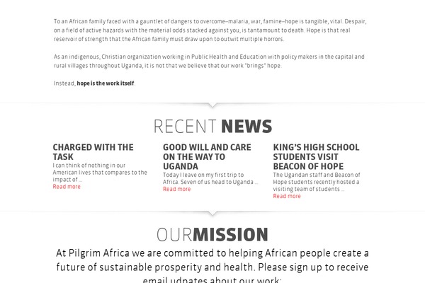 Pilgrim theme site design template sample
