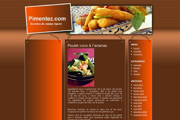Recipes theme site design template sample