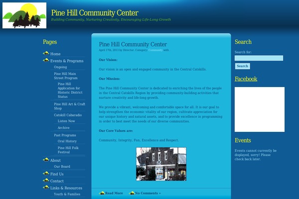 pinehillcommunitycenter.org site used Experience
