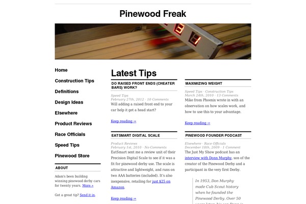 pinewoodfreak.com site used Cutlinepinewood