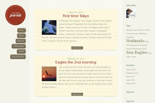 DailyJournal theme site design template sample