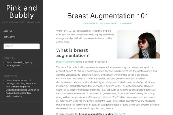 pinkandbubbly.com site used Flat