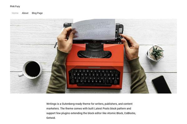 pinkfury.com site used Writings