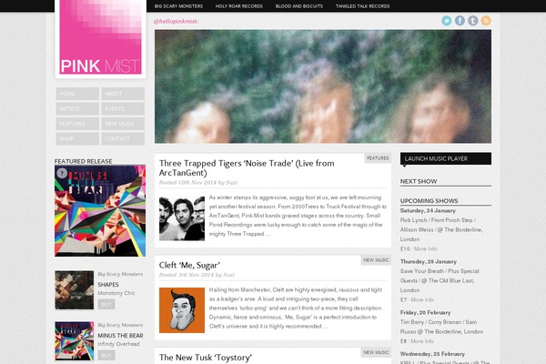 Site using CASH Music Flower plugin